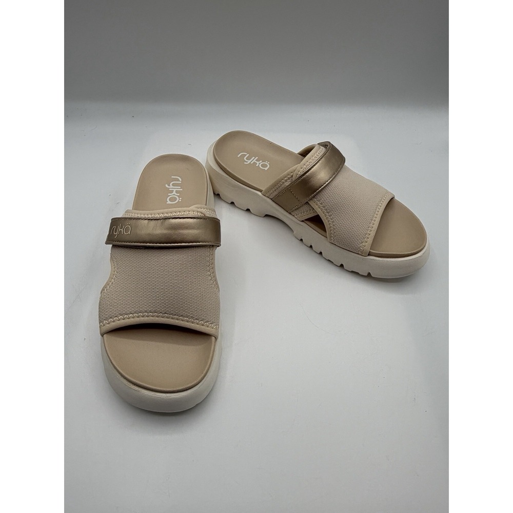 Ryka Brilliant Slip On Slide Sandals, Women's 5.5 M,Tapioca Beige,ActivFoam, NIB - Picture 7 of 16